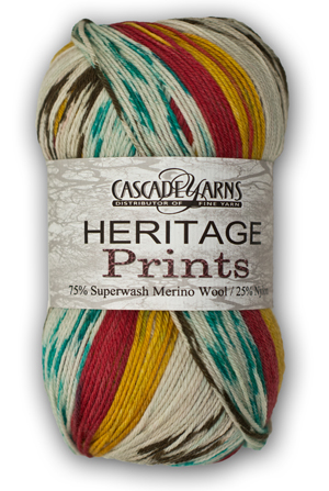 Heritage Prints Cascade yarns, heritage sock, heritage prints, self-striping sock yarn, washable, knitting, crocheting, wool, nylon, sock yarn